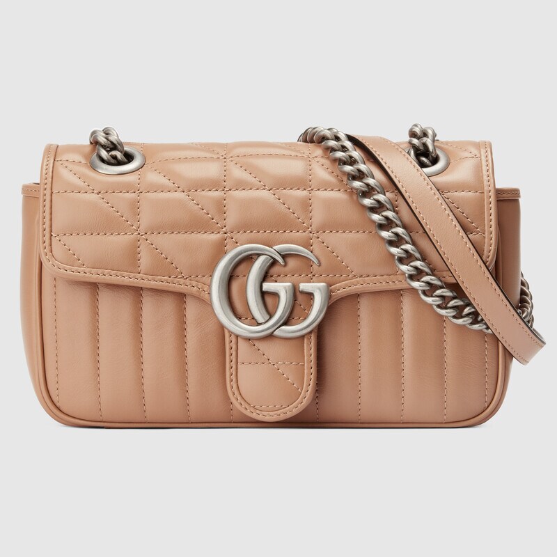 Gucci GG Marmont Matelasse Mini Shoulder Bag 446744 Rose beige